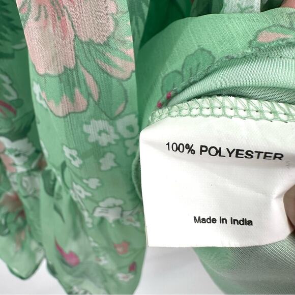 AND Girls Floral Tiered Trapeze Dress in green Size 9-10 yrs - Picture 5 of 7